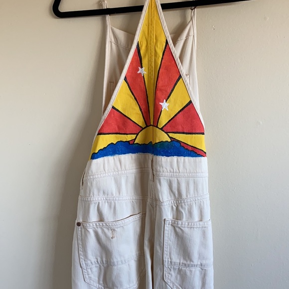 Festival Hand-Painted Sunset Overalls - Picture 2 of 9